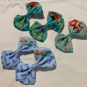 Disney Hair Bows - Blue and Green